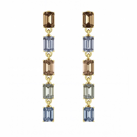 Anthropologie Jewelry - Gold and Multicolor Gem Earrings